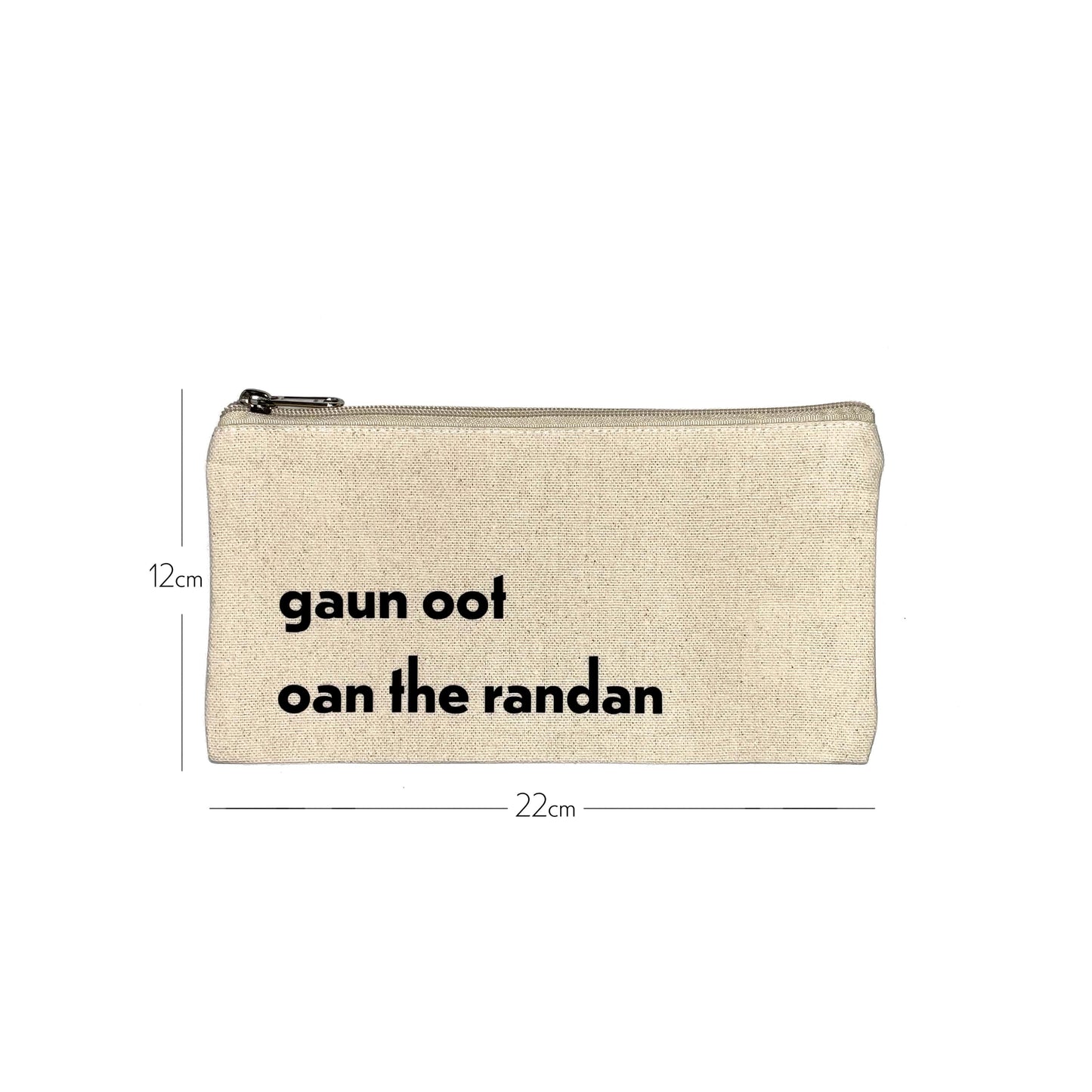 Fairtrade cotton zip bag - Gaun oot oan the randan