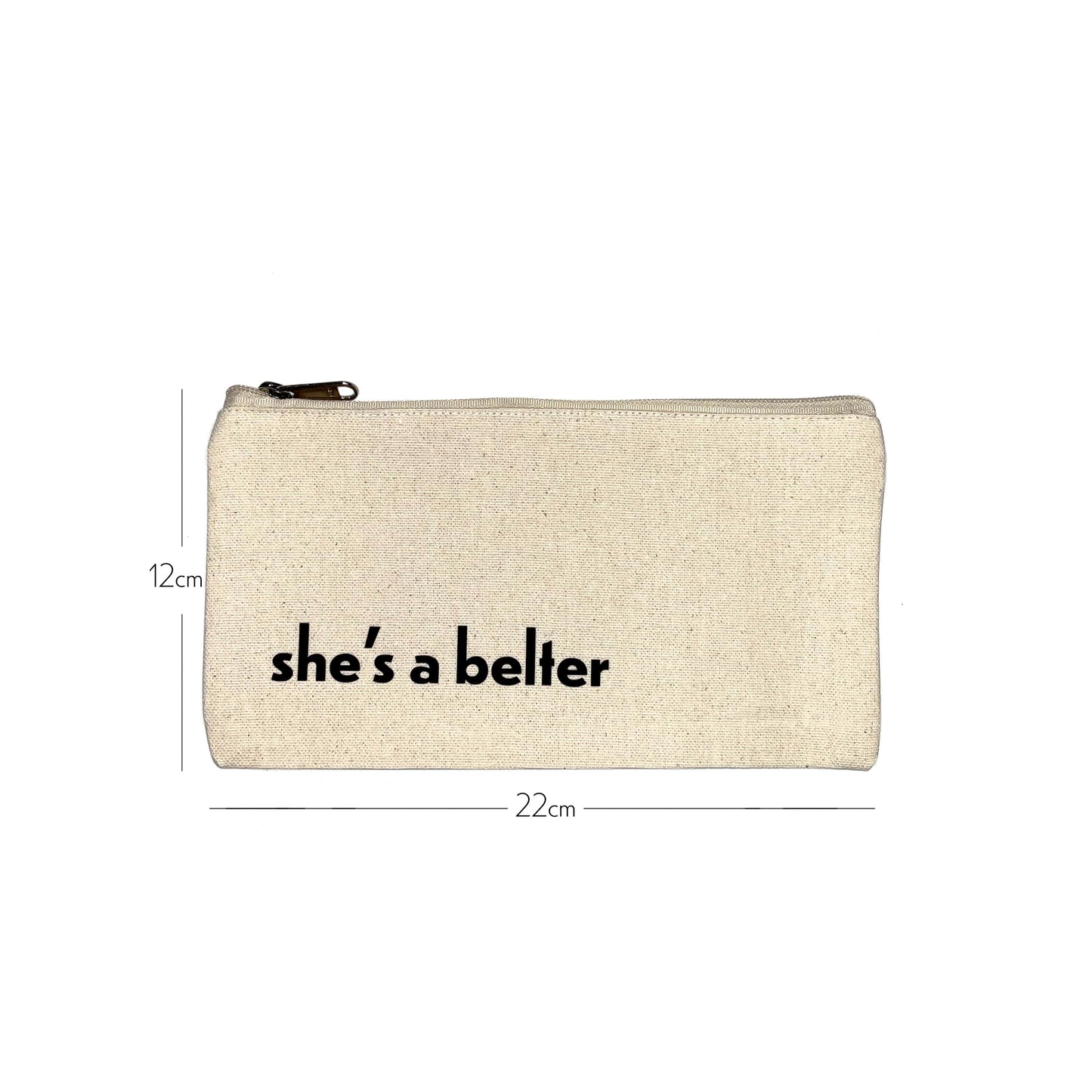 Fairtrade cotton zip bag - She's a belter