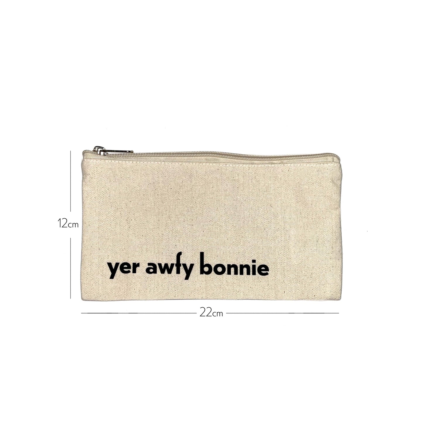 Fairtrade cotton zip bag - Yer awfy bonnie